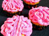 Cupcakes salés cerveaux d'Halloween à la citrouille, mimolette et Chicorée Leroux (Halloween brains salted cupcakes with pumpkin, mimolette and Leroux chicory)