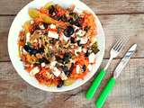 Salade poireaux, carottes et feta (Leek, carrot and feta salad)