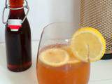 Sirop de thé noir et boisson au thé citron pétillante (Black tea syrup and sparkling lemon drink tea)
