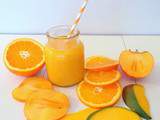 Smoothie orange, kaki et mangue ( Orange smoothie, mango and khaki)