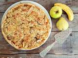 Tarte poires, pommes, bananes façon crumble (Pear, apple, banana pie with crumble)