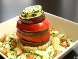 Millefeuille provençal, quinoa et pesto d'amande et basilic