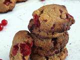Cookies à la purée de cajou et aux groseilles - Redcurrant cashew butter cookies