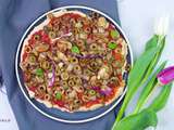 Pizza aux endives et aux champignons vegan