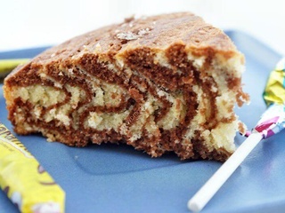 Du jour: Gateau marbré zébré chocolat vanille au thermomix de Vorwerk