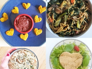 Calentica SAINplissime, burgers veggie, One Pot, galettes végétales ; plats de nouilles ou bol de s’moule … : 🤸🤸idées de repas vegan spécial flemme (et de podcasts)