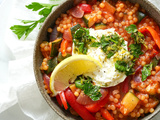 Couscous perlé aux légumes du soleil et burrata