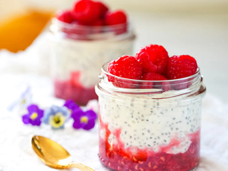 Pudding de chia à la framboise