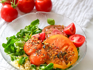 Taboulé sucré-salé tomates et abricots rôtis