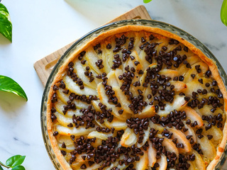Tarte gourmande aux poires & chocolat