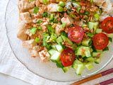 Tofu sauce satay, pak choï et concombre