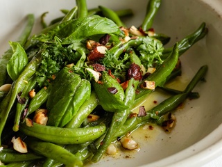 Salade de haricots verts et vinaigrette au citron