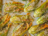 Fleurs de courgettes au four farcies à la ricotta