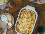 Gratin de ravioles aux poireaux et chèvre