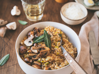 Risotto de petit épeautre et champignons