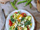 Salade composée de printemps aux petit pois, tomate et courgette – Pinterest & la Food Revolution