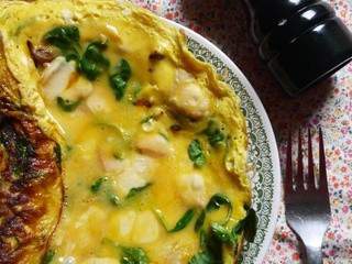 Celle qui faisait…une omelette à la mâche et à la mozzarella fumée